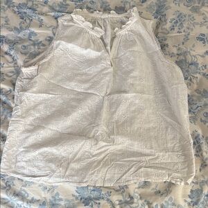 GAP White Eyelet Sleeveless Blouse